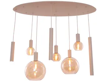Hanglamp Aura  - Beige - 8 lichts - Ovaal