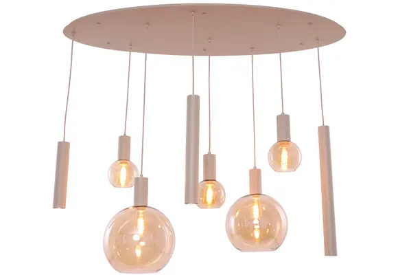 Hanglamp Aura  - Beige - 8 lichts - Ovaal