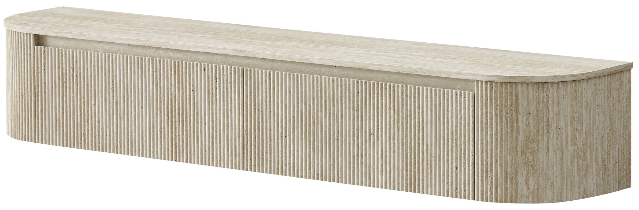 Carrara Tv Meubel Curved - Beige - Gebogen zijkant