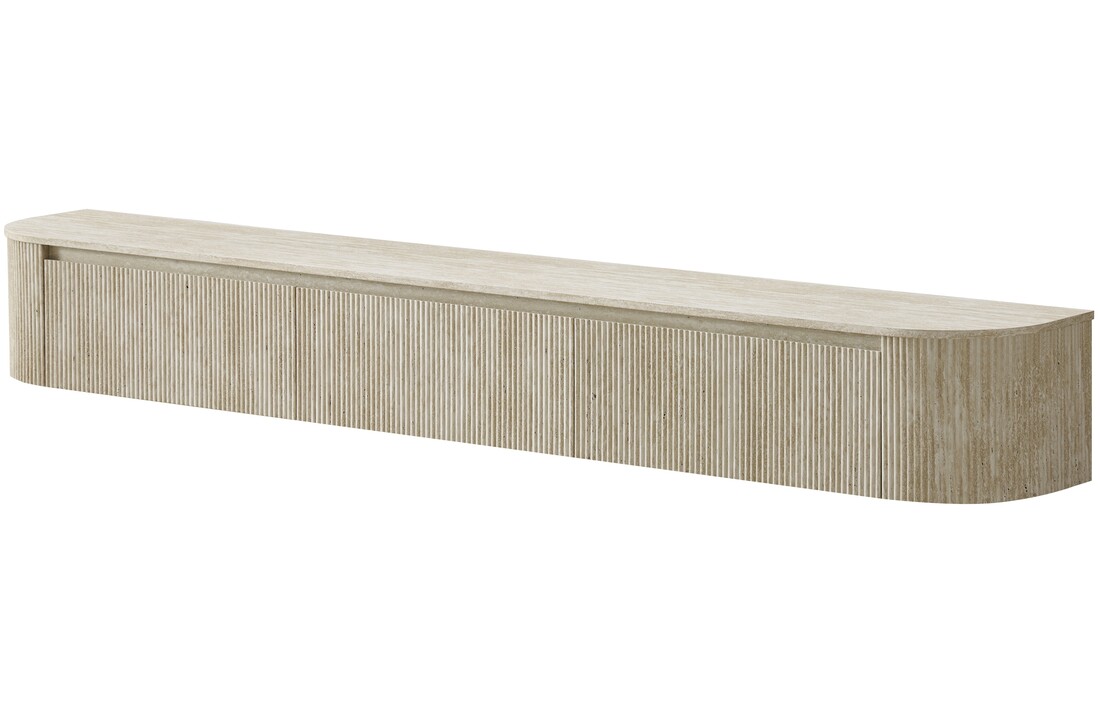 Carrara Tv Meubel Curved - Beige - Gebogen zijkant