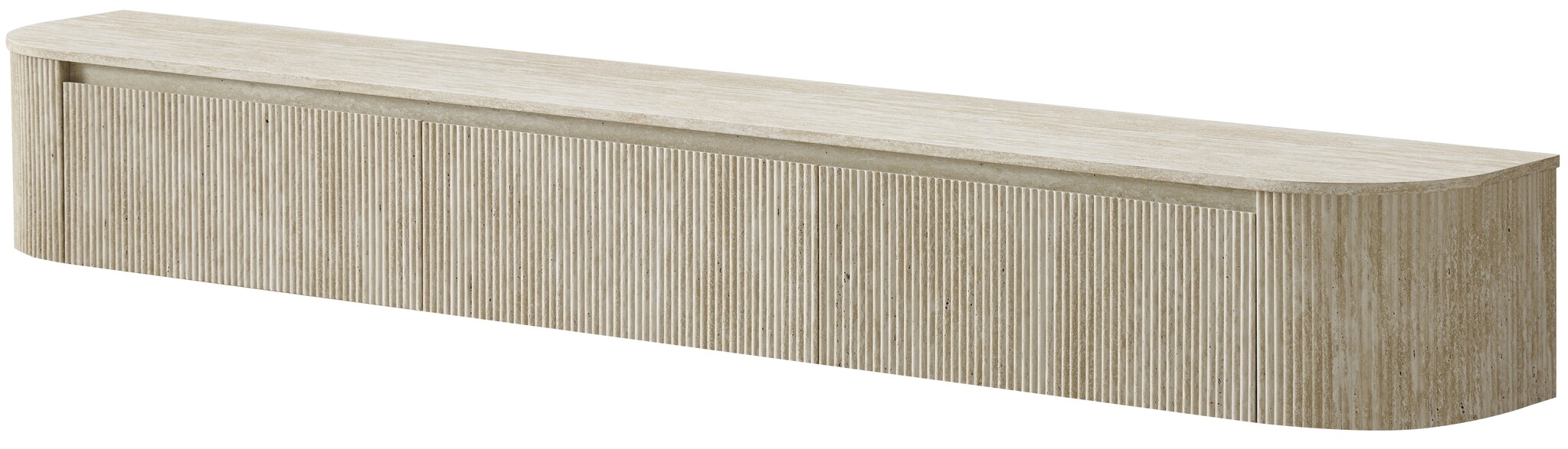 Carrara Tv Meubel Curved - Beige - Gebogen zijkant