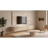 Carrara Tv Meubel Curved - Beige - Gebogen zijkant