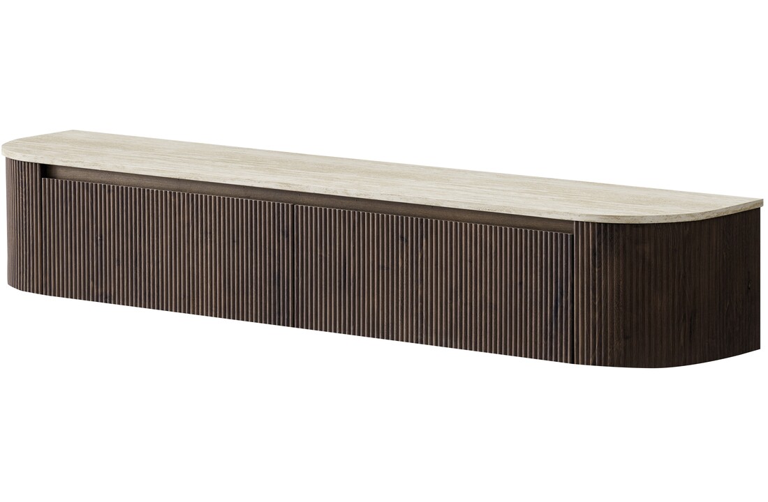 Portofino Tv Meubel Curved - Bruin - Gebogen zijkant