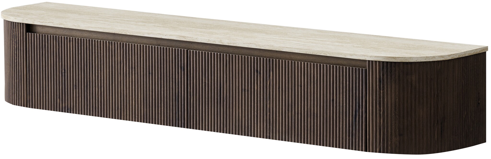 Portofino Tv Meubel Curved - Bruin - Gebogen zijkant