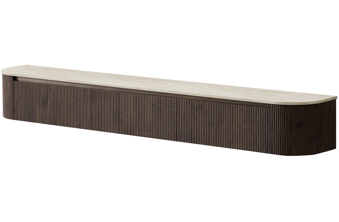 Portofino Tv Meubel Curved - Bruin - Gebogen zijkant