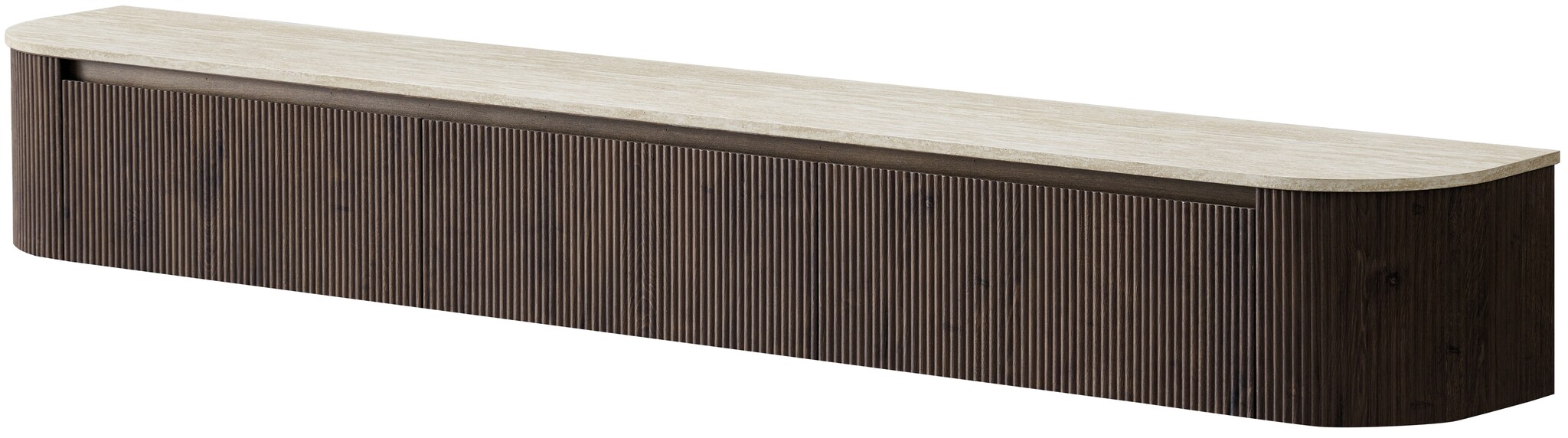 Portofino Tv Meubel Curved - Bruin - Gebogen zijkant