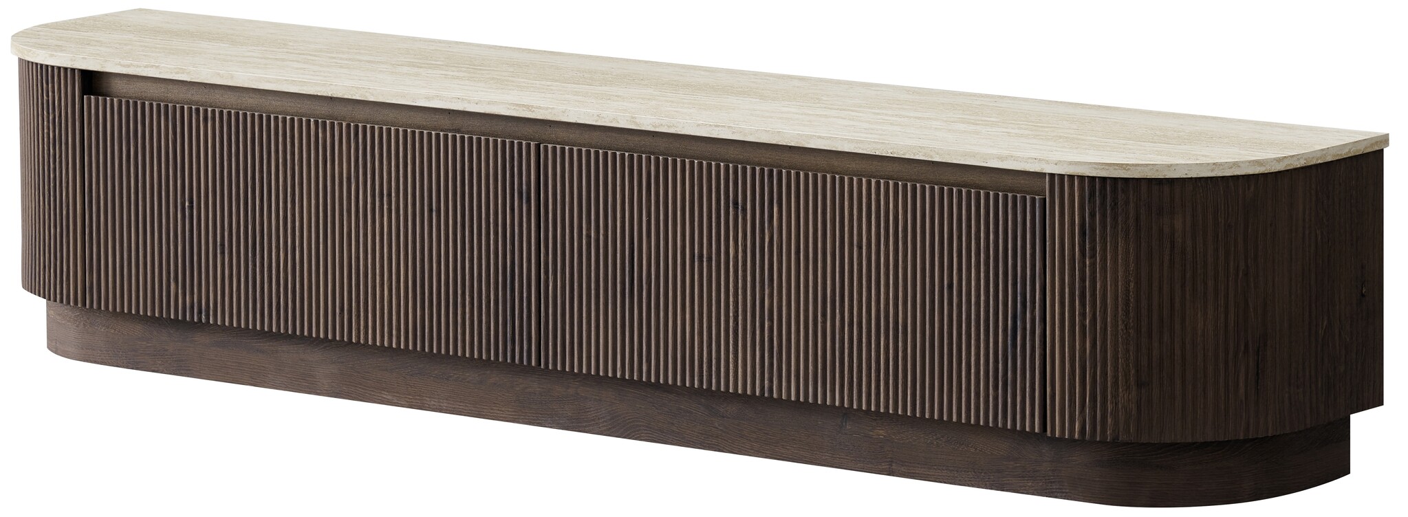 Portofino Tv Meubel Curved - Bruin - Gebogen zijkant  - Staand