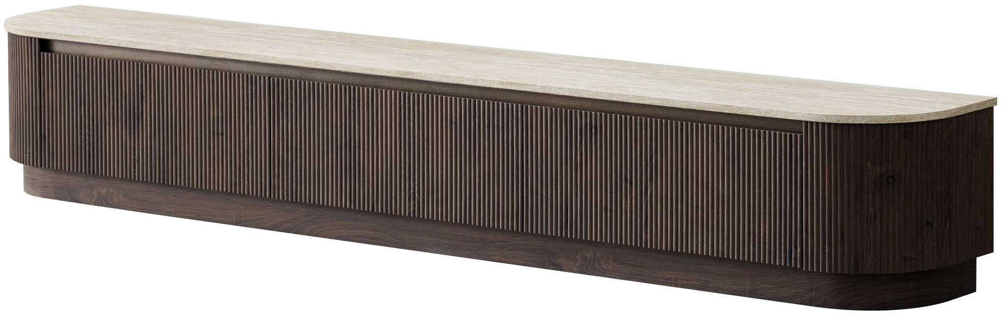 Portofino Tv Meubel Curved - Bruin - Gebogen zijkant  - Staand