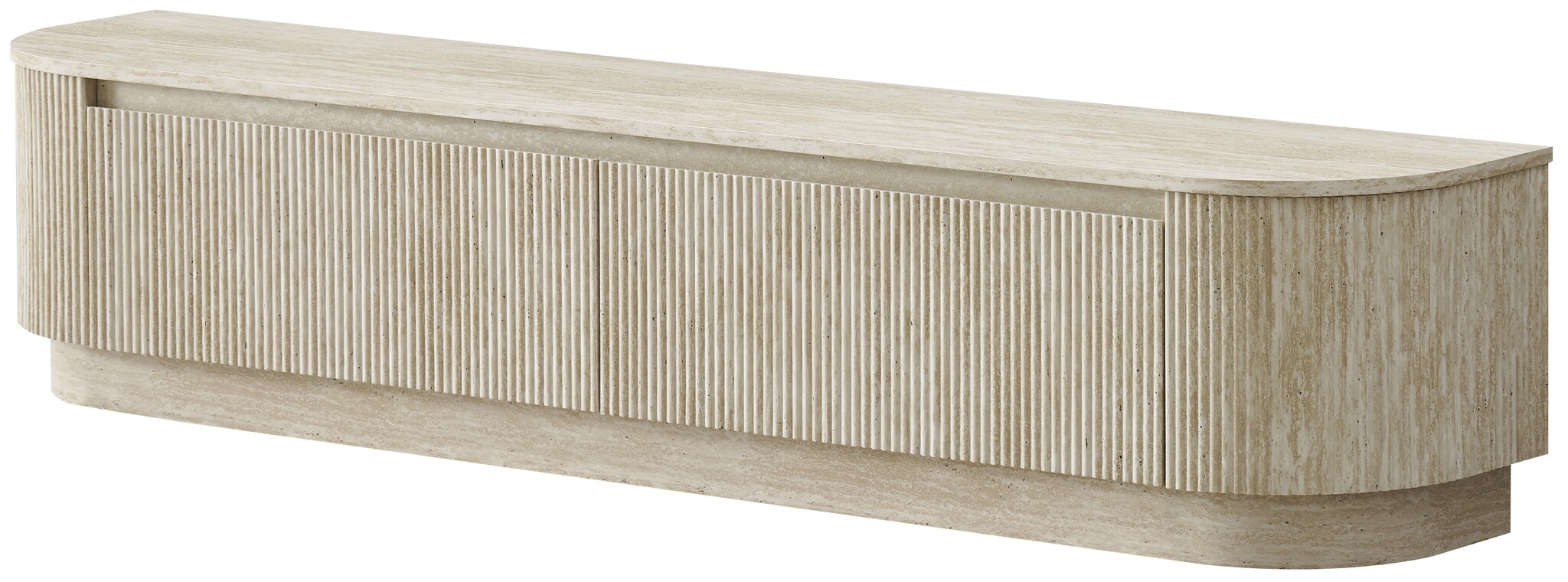 Carrara Tv Meubel Curved - Beige - Gebogen zijkant - Staand