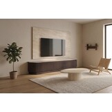Portofino Tv Meubel Curved - Bruin - Gebogen zijkant  - Staand
