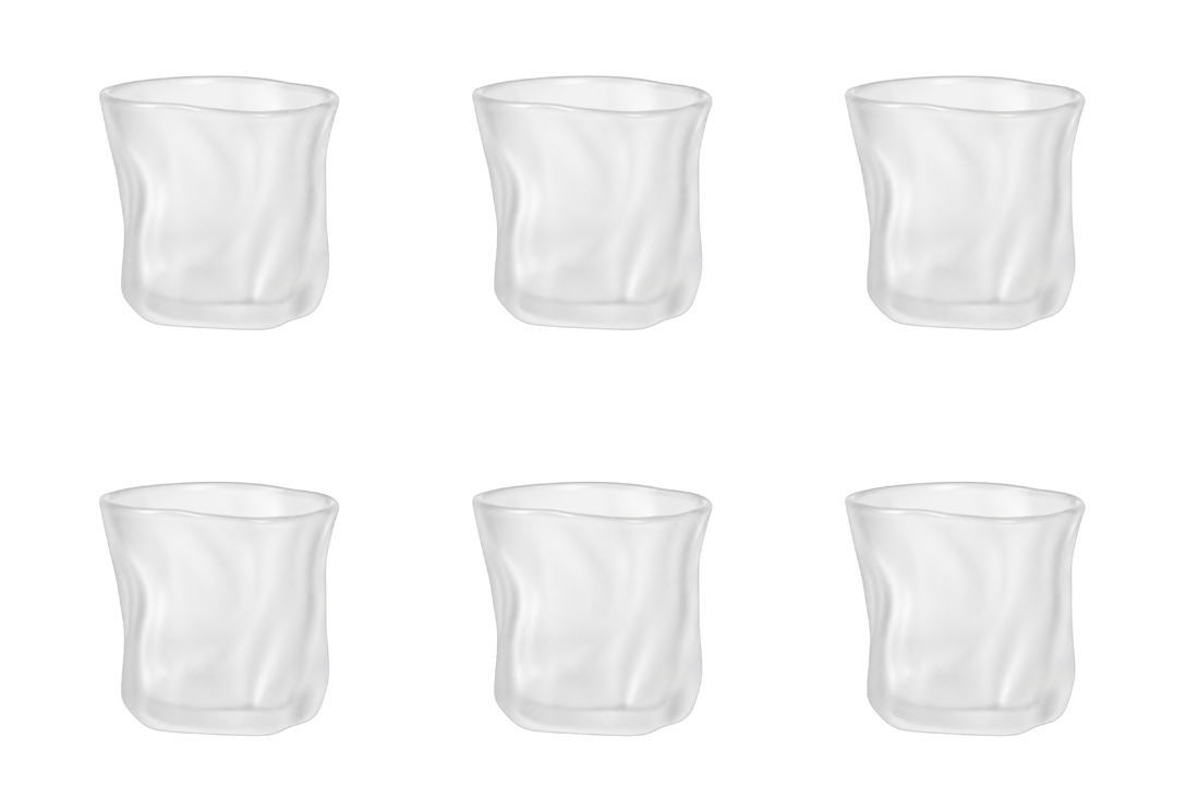 Drinkglazen Wave - 200 ml - set van 6 | Mat Glas