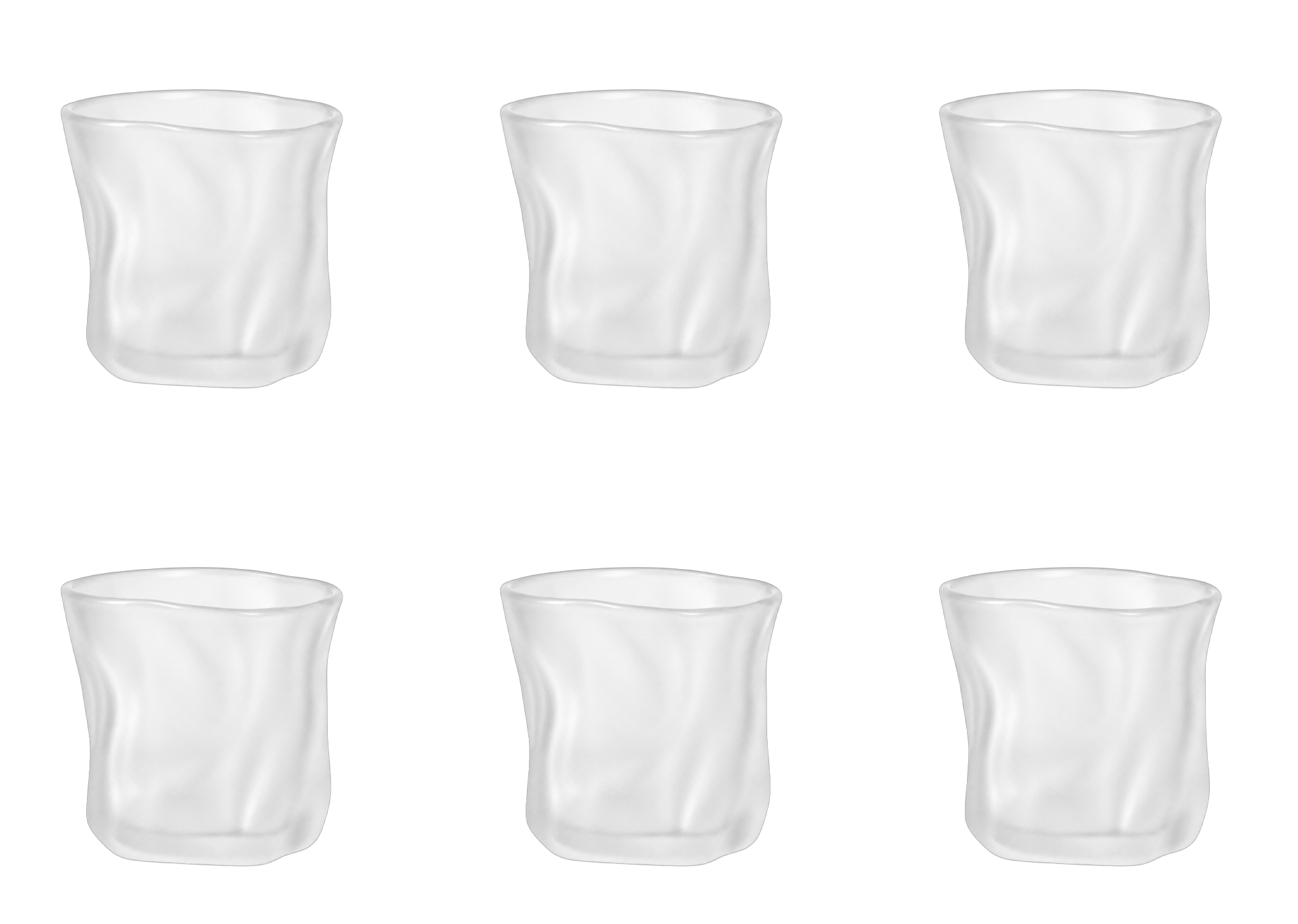 Drinkglazen Wave - 200 ml - set van 6 | Mat Glas