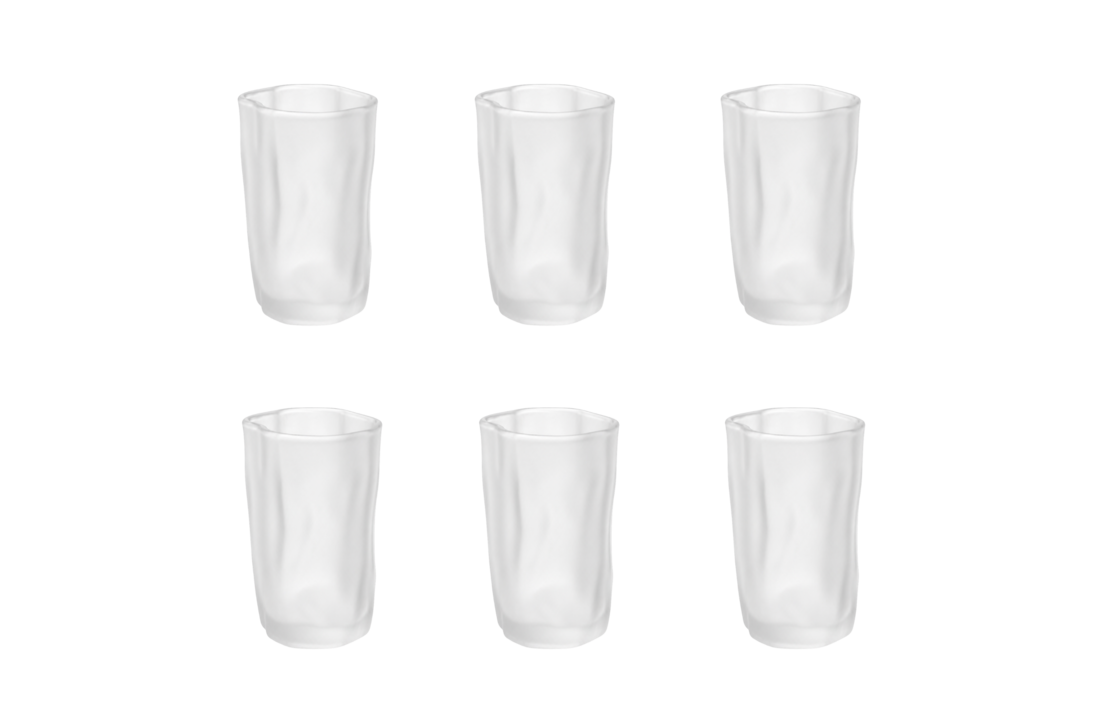 Longdrinkglazen Wave - 350 ml - set van 6 | Mat Glas
