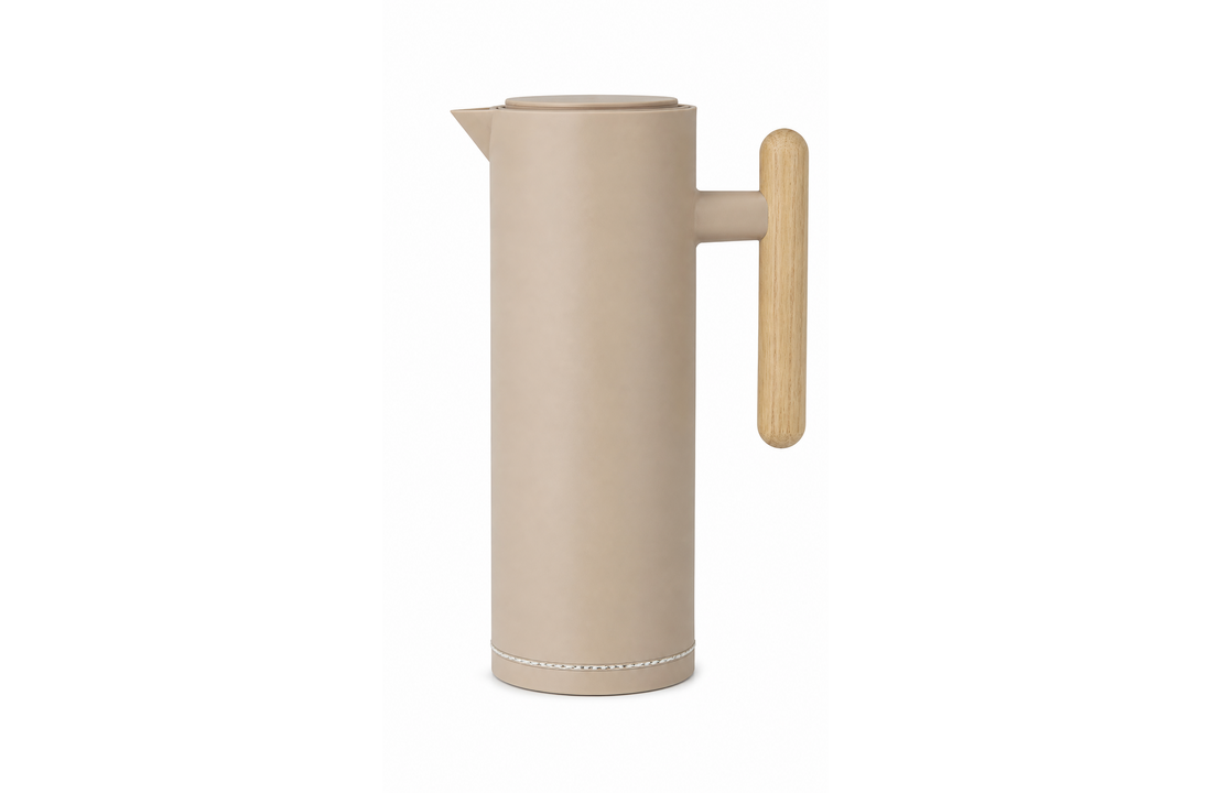 Thermoskan Bavary met Houten Handvat - 1.0L  Taupe