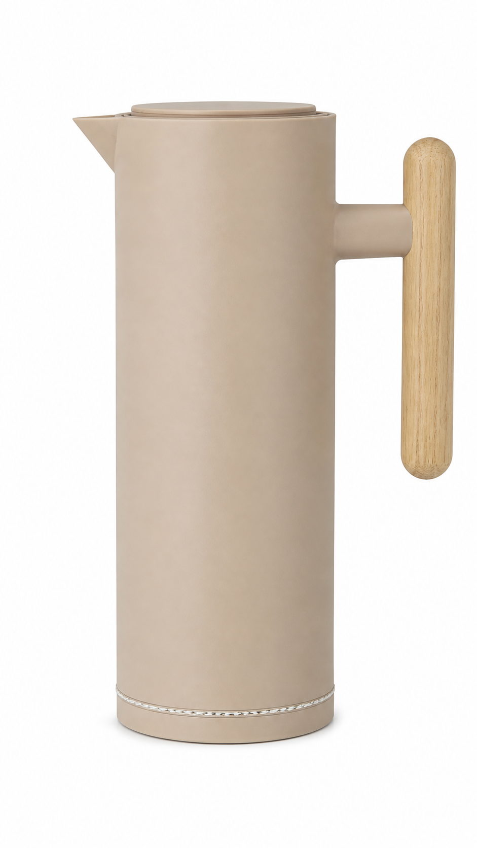 Thermoskan Bavary met Houten Handvat - 1.0L  Taupe