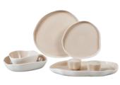 Bricard Bonnes Serviesset 27 delig - Porselein - Wit/Taupe - Organisch