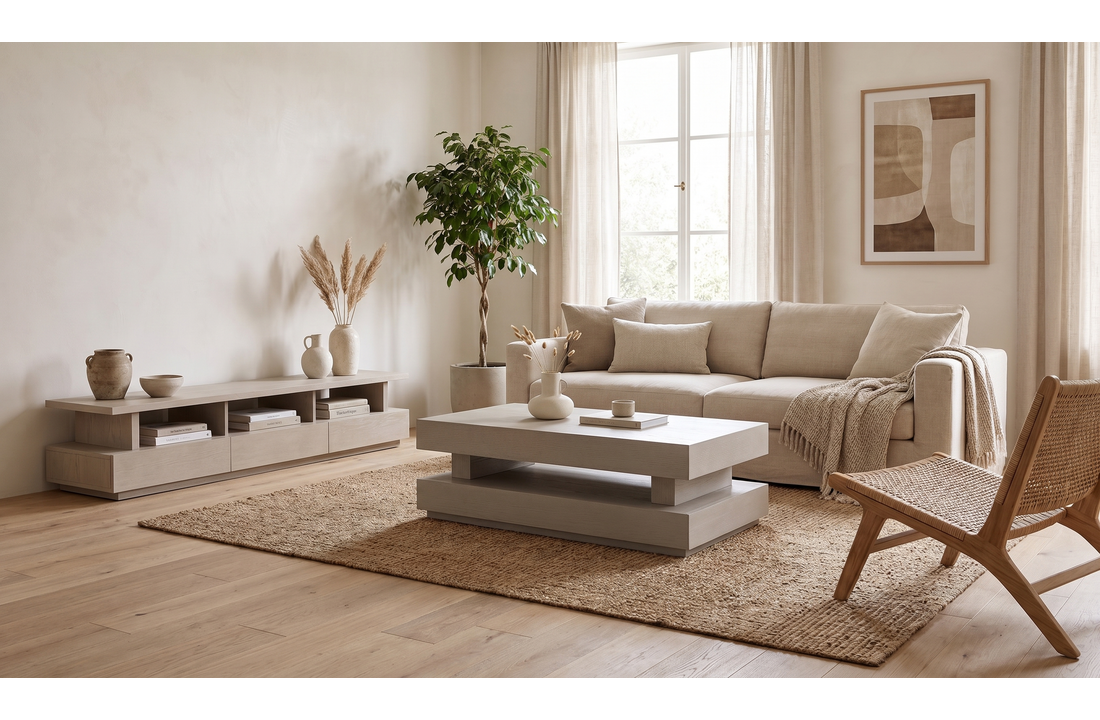 Salontafel Capri Hamburger Beige - Rechthoekig