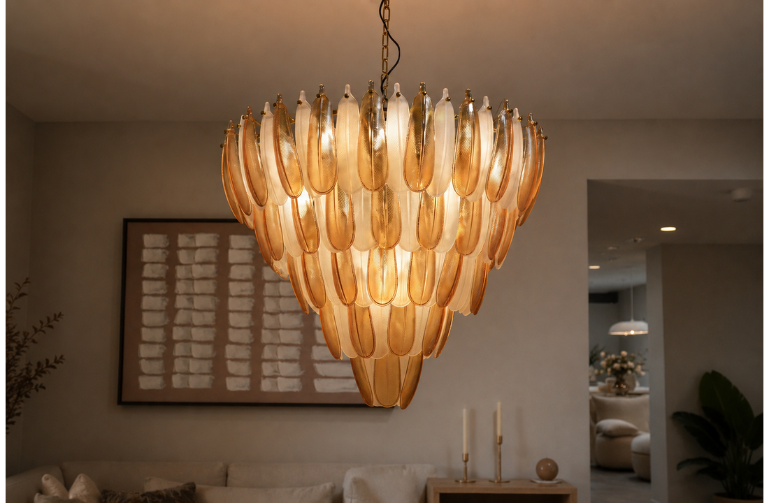 Hanglamp Leaf - 60 cm - Transparant/Amber