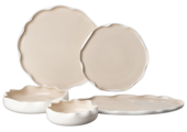 Bricard Nice Serviesset 25 delig - Porselein - Wit/Taupe - Organisch
