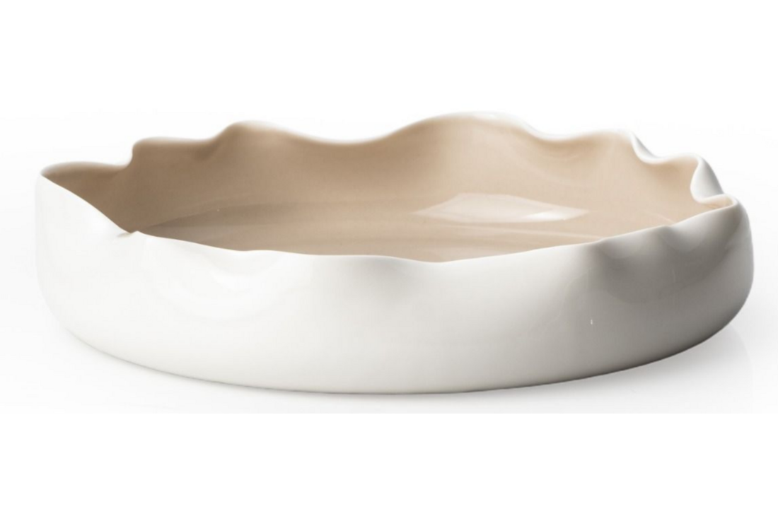 Bricard Nice Serviesset 25 delig - Porselein - Wit/Taupe - Organisch