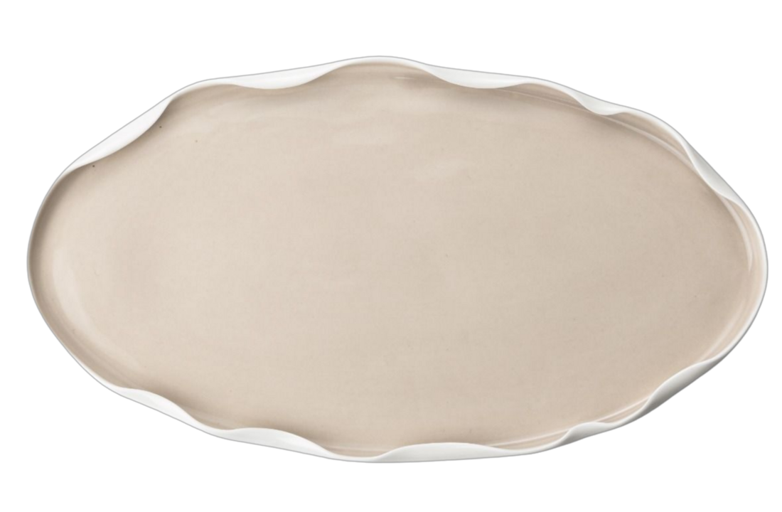 Bricard Nice Serviesset 25 delig - Porselein - Wit/Taupe - Organisch