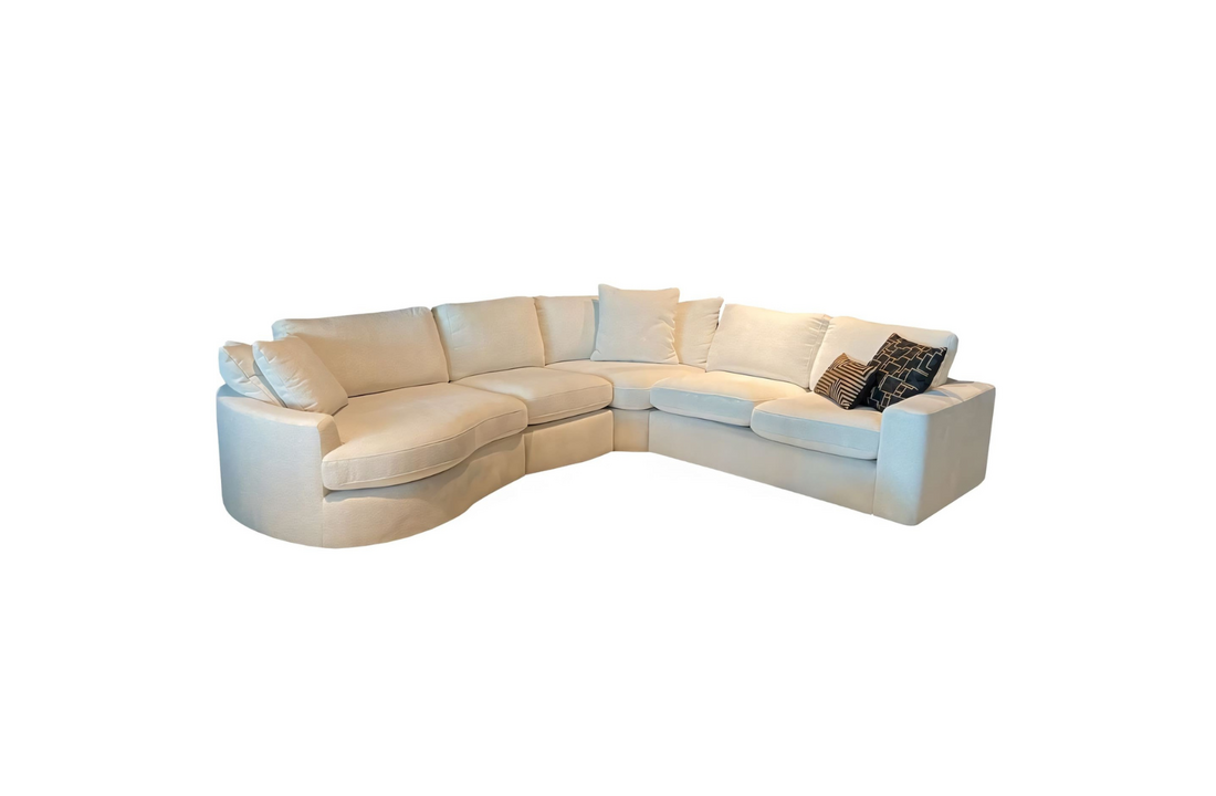 Hoekbank Milano - Bouclé wit - Ronde lounge