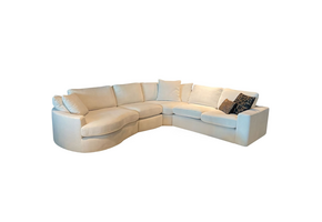 Hoekbank Milano - Bouclé wit - Ronde lounge