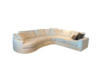 Hoekbank Milano - Bouclé wit - Ronde lounge