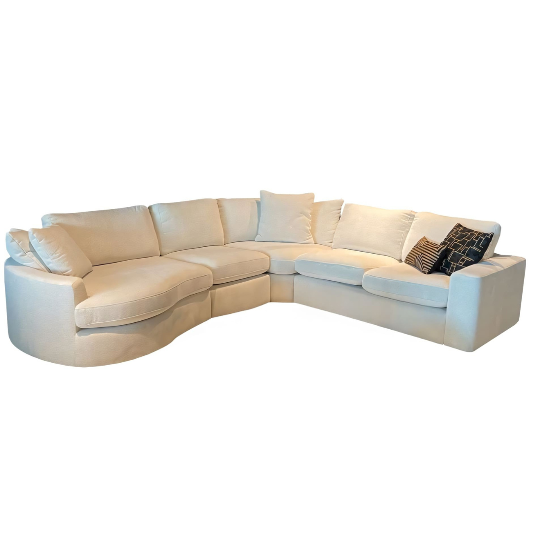 Hoekbank Milano - Bouclé wit - Ronde lounge