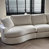 Hoekbank Milano - Bouclé wit - Ronde lounge