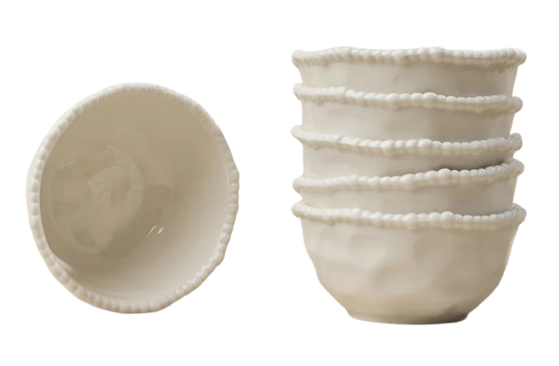 Kommenset Pearly | Beige - Ø11,6 cm | 6-delig