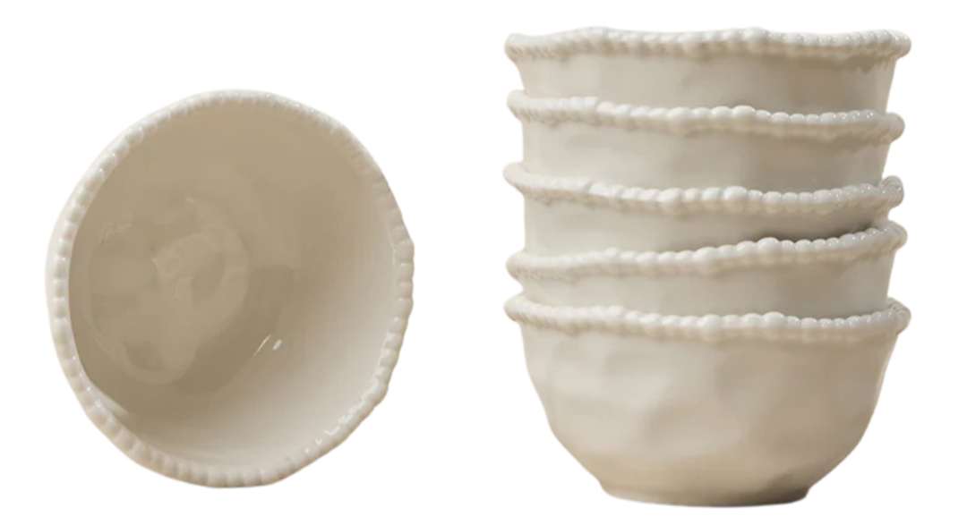 Kommenset Pearly | Beige - Ø11,6 cm | 6-delig