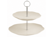 Etagère Cermico |  Beige - 2 Laags | Ø20.5 cm en Ø27.3 cm
