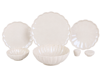 Bavary Lotus Serviesset - 27 delig - Porselein - Beige