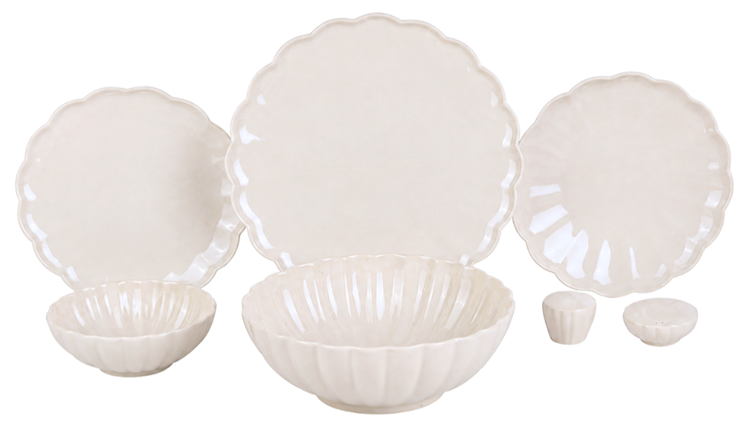 Bavary Lotus Serviesset - 27 delig - Porselein - Beige