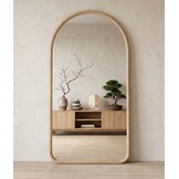 Boogspiegel Livia Naturel Eiken  - 100 x 180 cm  -  Houten spiegel