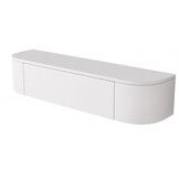 Zwevende Gangkast Curved - Mat Wit - L100 x D25 x H25 cm