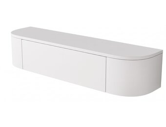 Zwevende Gangkast Curved - Mat Wit