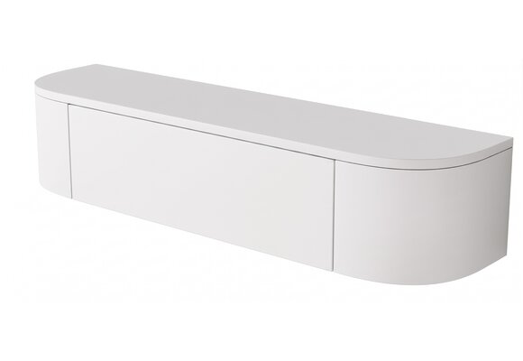 Zwevende Gangkast Curved - Mat Wit
