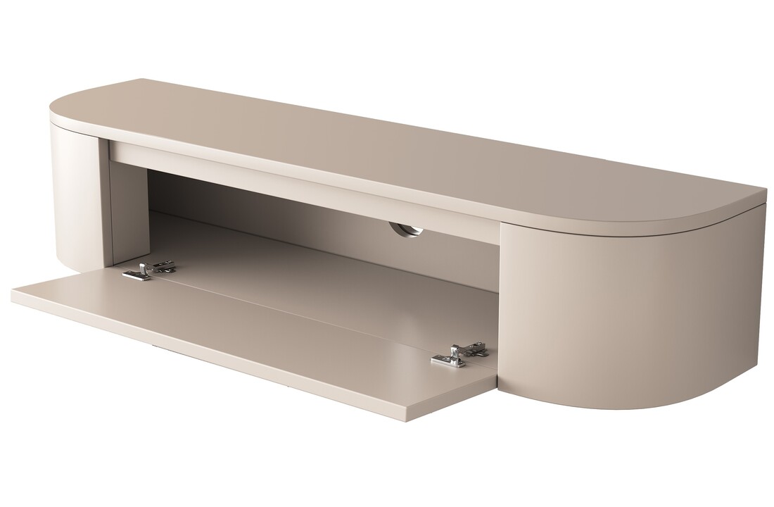 Zwevende Gangkast Curved - Beige - L100 x D25 x H25 cm