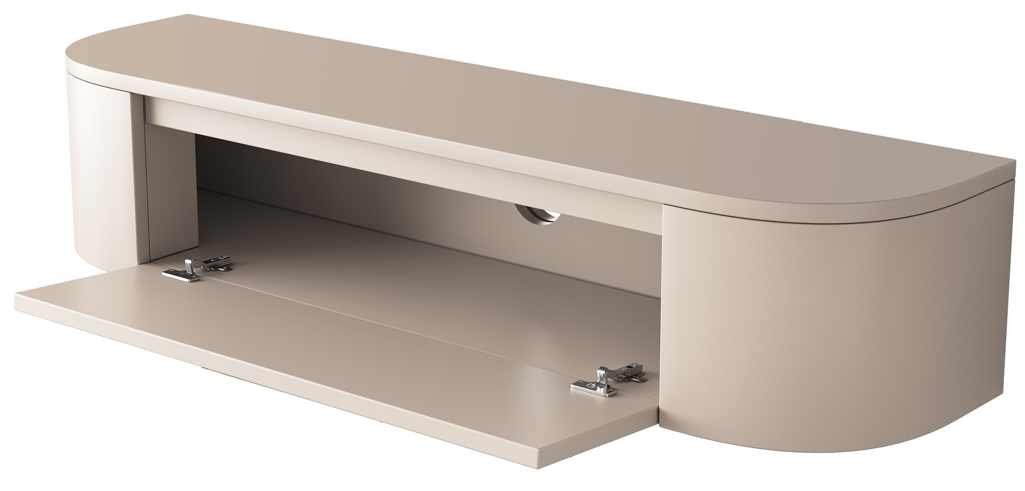 Zwevende Gangkast Curved - Beige - L100 x D25 x H25 cm