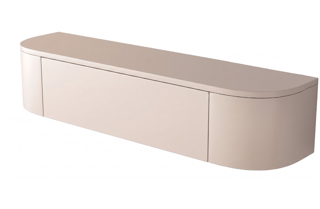 Zwevende Gangkast Curved - Beige - L100 x D25 x H25 cm