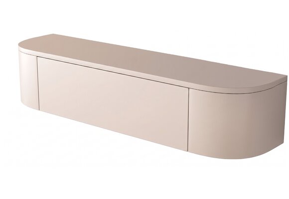 Zwevende Gangkast Curved - Beige