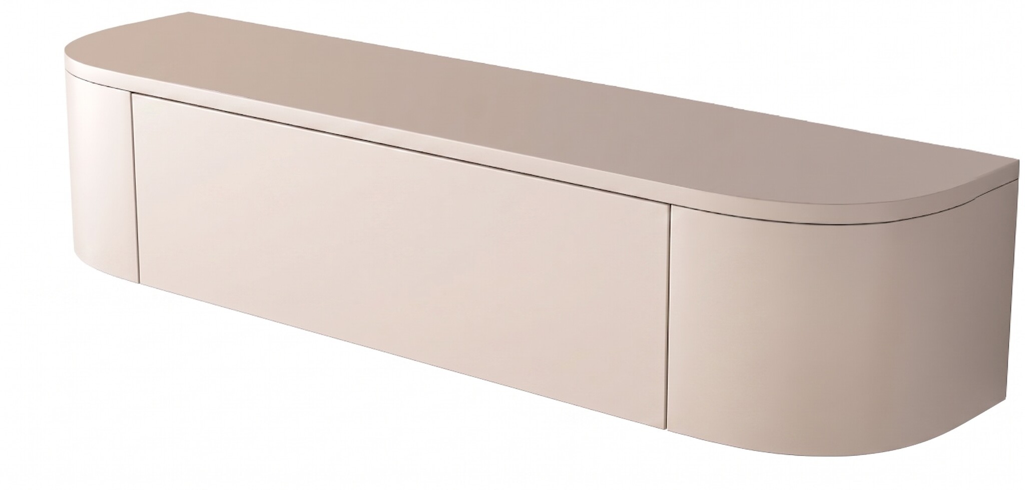 Zwevende Gangkast Curved - Beige - L100 x D25 x H25 cm