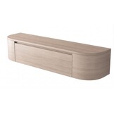 Zwevende Gangkast Curved - Licht Beige Eiken - L100 x D25 x H25 cm
