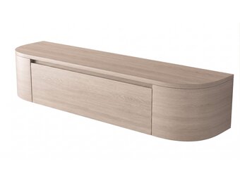Zwevende Gangkast Curved - Licht Beige Eiken