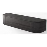 Zwevende Gangkast Curved - Zwart Eiken - L100 x D25 x H25 cm