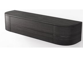 Zwevende Gangkast Curved - Zwart Eiken