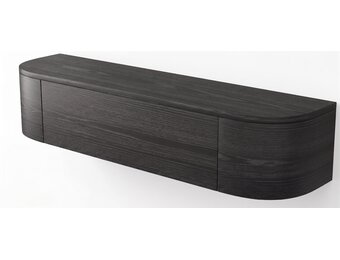 Zwevende Gangkast Curved - Zwart Eiken