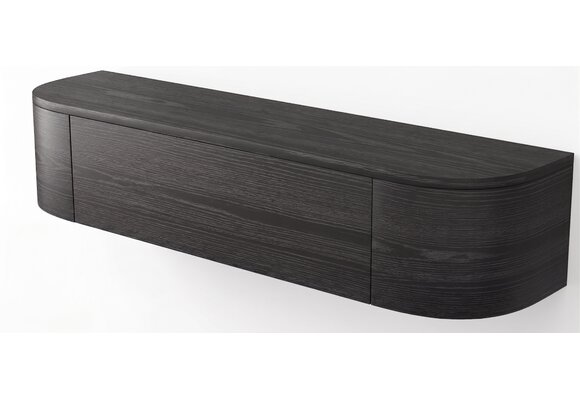 Zwevende Gangkast Curved - Zwart Eiken